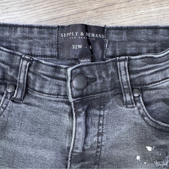 Supply & Demand 32W Stylish Gray Distressed Jeans - Picture 4 of 16